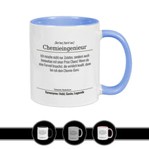 Tasse für Chemieingenieur Hellblau Geschenkidee Weihnachten