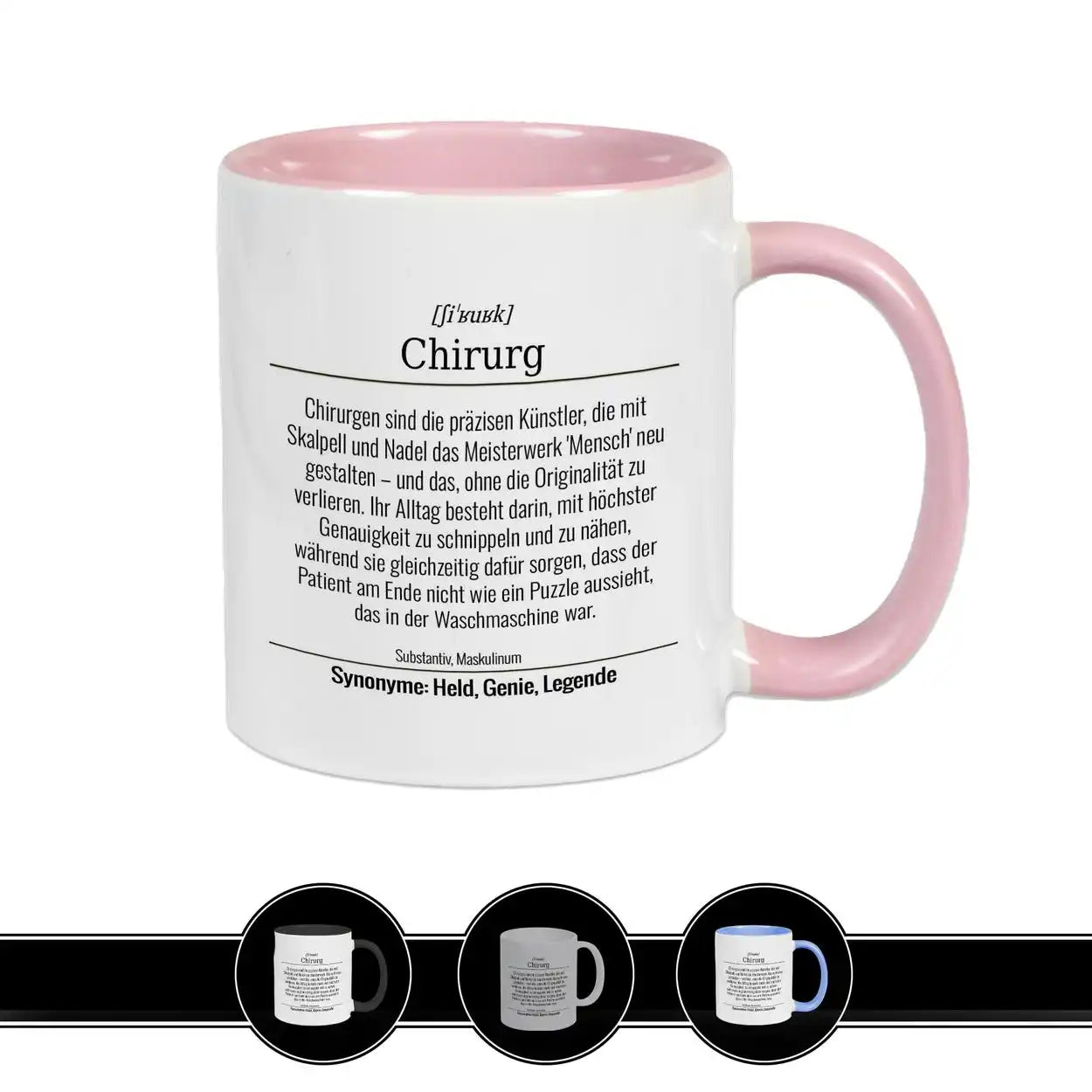 Tasse für Chirurg Altrosa Geschenkidee Weihnachten