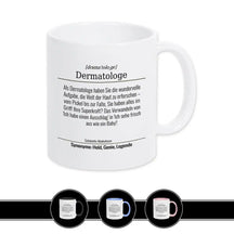 Tasse für Dermatologe Weiß Geschenkidee Weihnachten