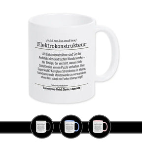 Tasse für Elektrokonstrukteur Weiß Geschenkidee Weihnachten