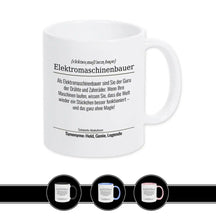 Tasse für Elektromaschinenbauer Berufstassen Druckerino Weiß  