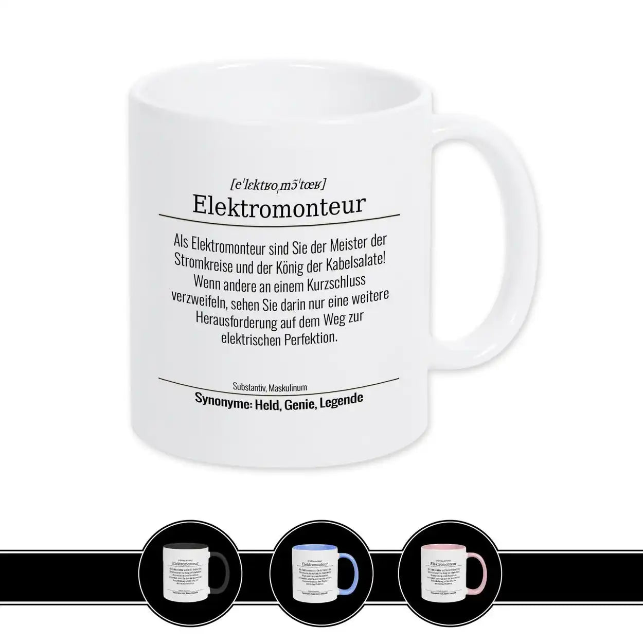 Tasse für Elektromonteur Berufstassen Druckerino Weiß  