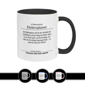 Tasse für Elektroplaner Schwarz Geschenkidee Weihnachten