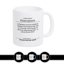 Tasse für Elektroplaner Weiß Geschenkidee Weihnachten