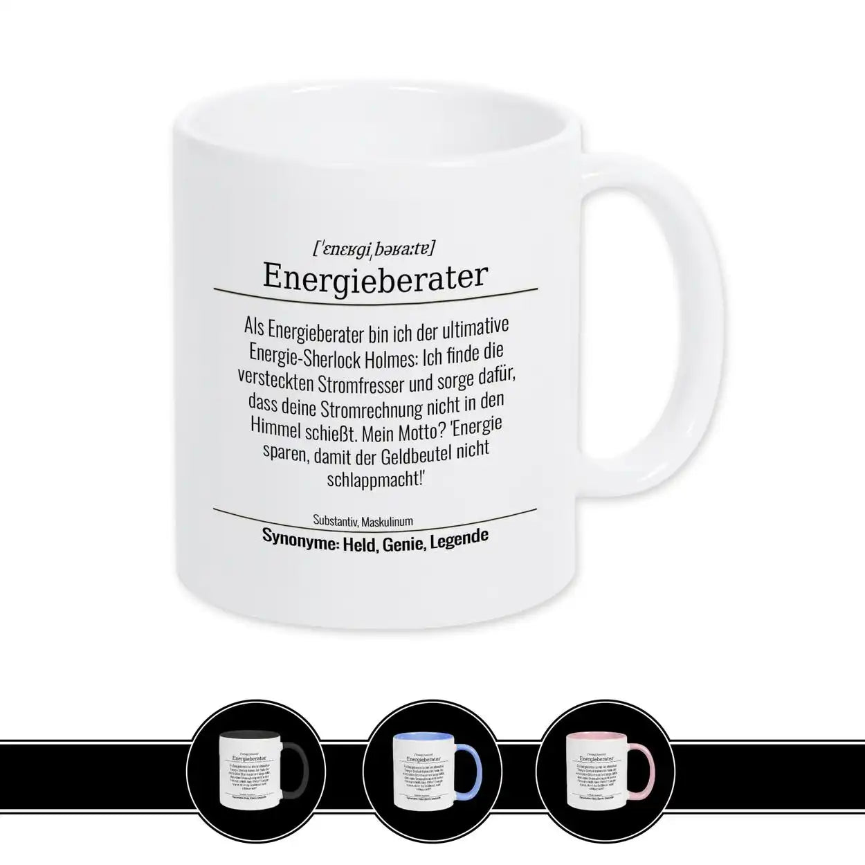 Tasse für Energieberater Weiß Geschenkidee Weihnachten