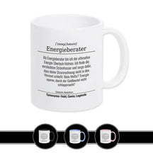 Tasse für Energieberater Weiß Geschenkidee Weihnachten