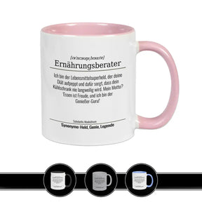 Tasse für Ernährungsberater Altrosa Geschenkidee Weihnachten