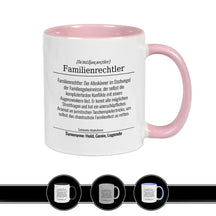 Tasse für Familienrechtler Altrosa Geschenkidee Weihnachten