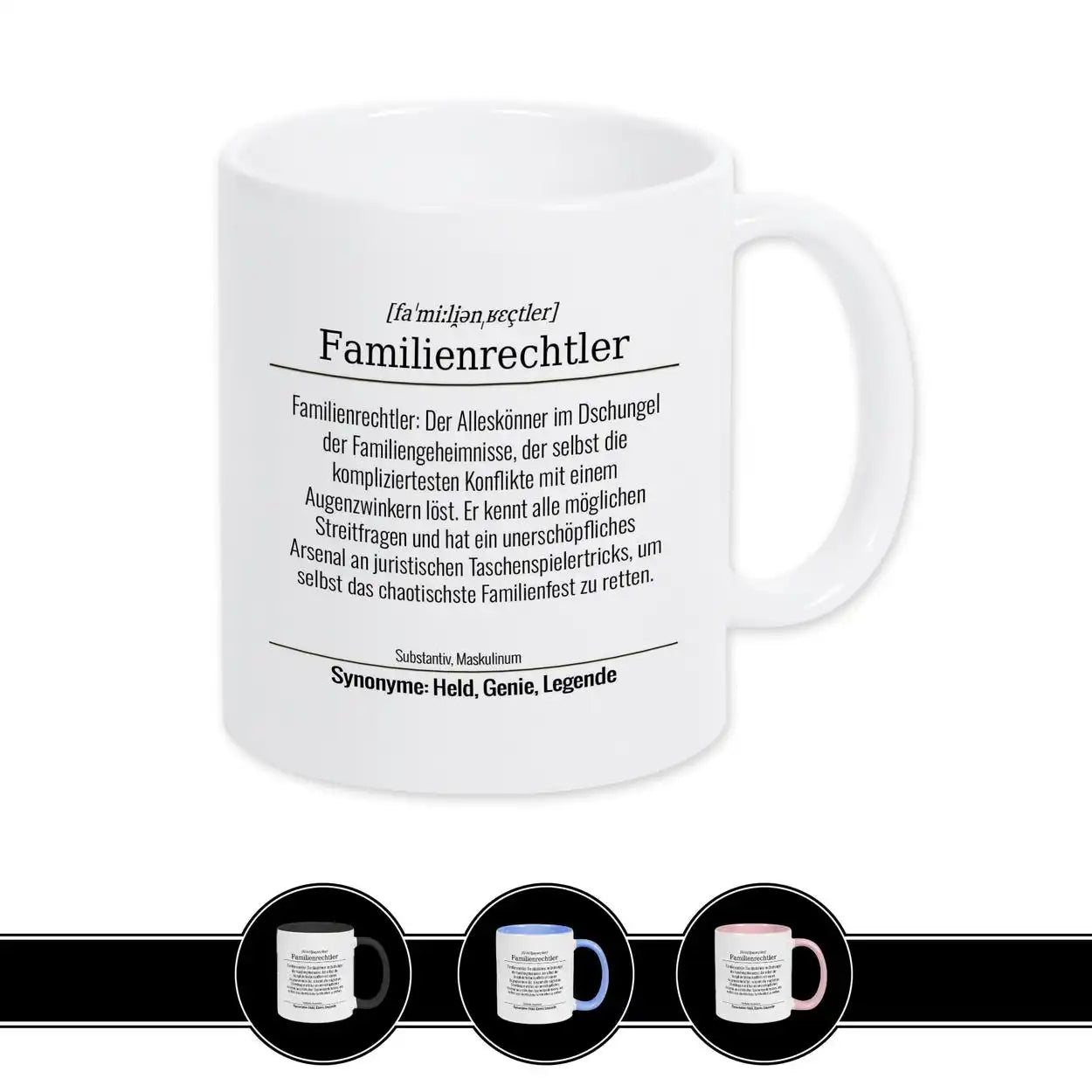 Tasse für Familienrechtler Weiß Geschenkidee Weihnachten