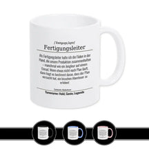 Tasse für Fertigungsleiter Weiß Geschenkidee Weihnachten