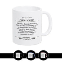 Tasse für Finanzanalyst Weiß Geschenkidee Weihnachten