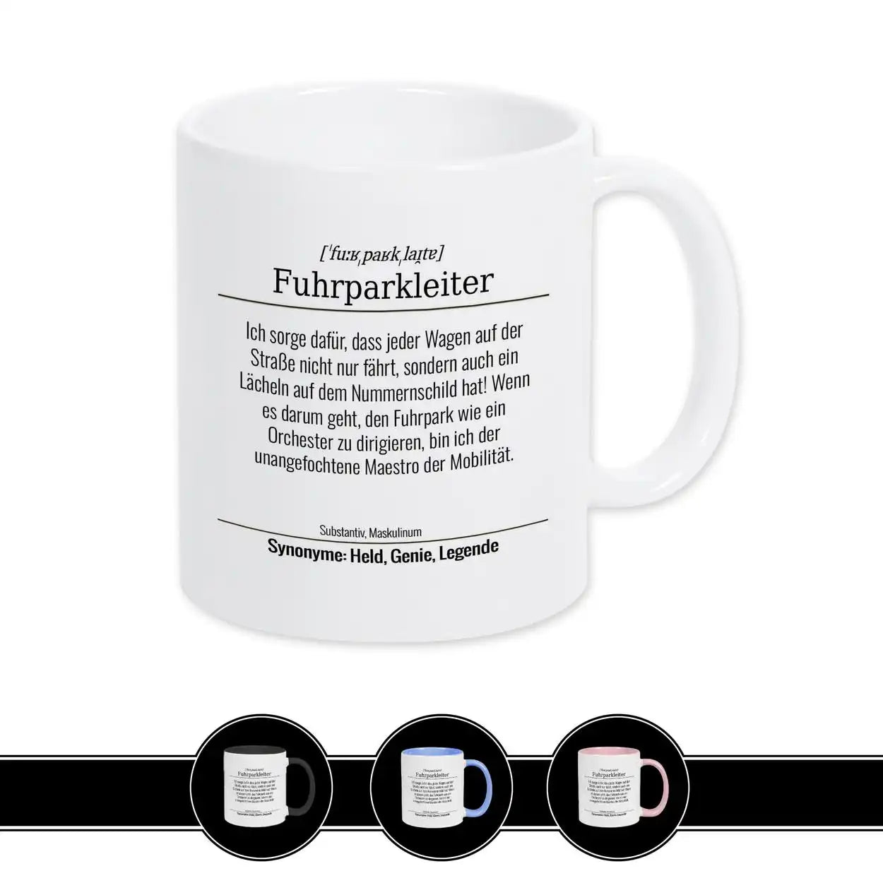 Tasse für Fuhrparkleiter Weiß Geschenkidee Weihnachten