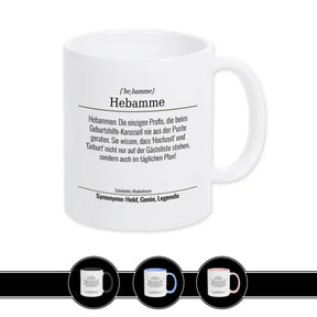 Tasse für Hebamme Weiß Geschenkidee Weihnachten