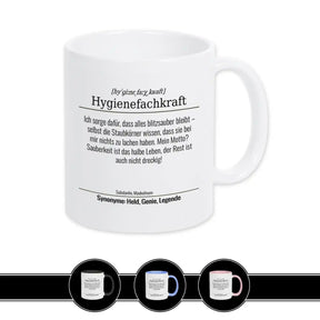 Tasse für Hygienefachkraft Weiß Geschenkidee Weihnachten