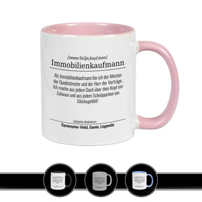 Tasse für Immobilienkaufmann Altrosa Geschenkidee Weihnachten