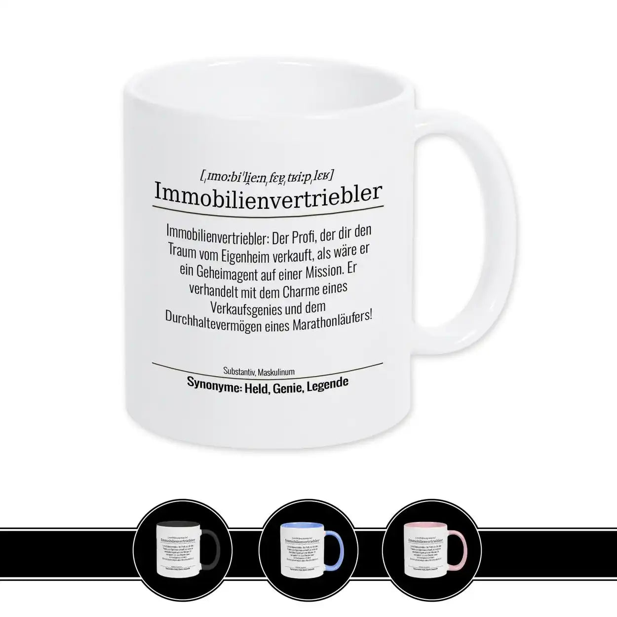 Tasse für Immobilienvertriebler Weiß Geschenkidee Weihnachten