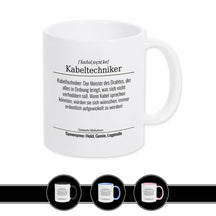 Tasse für Kabeltechniker Weiß Geschenkidee Weihnachten