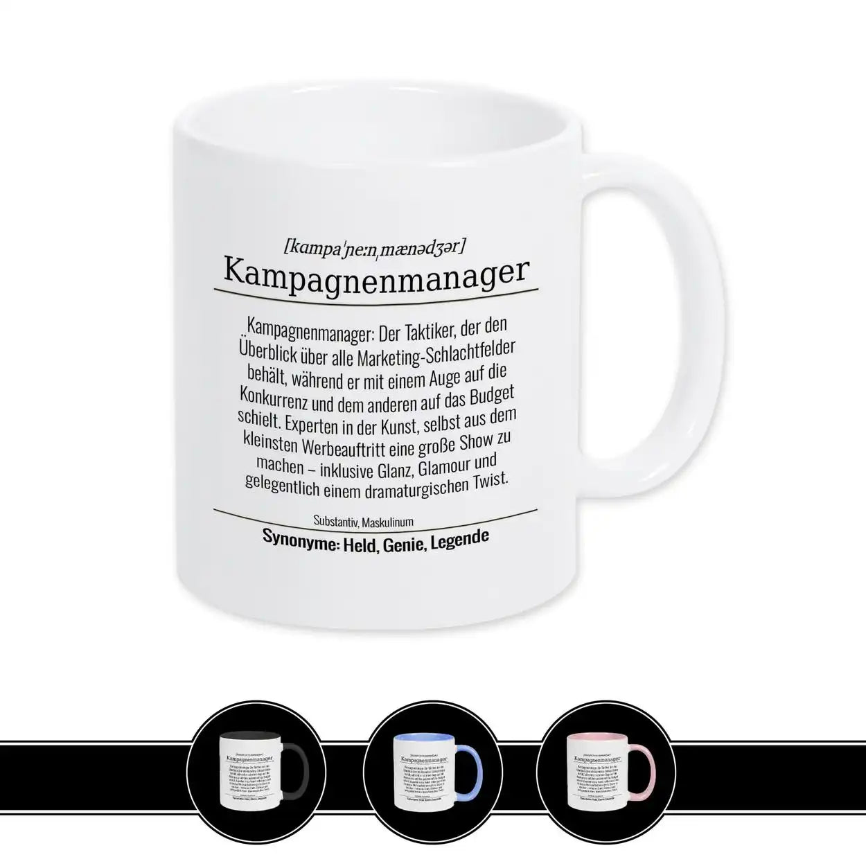 Tasse für Kampagnenmanager Weiß Geschenkidee Weihnachten