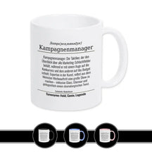 Tasse für Kampagnenmanager Weiß Geschenkidee Weihnachten