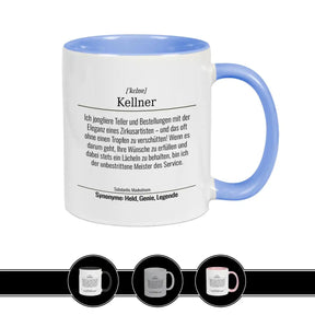 Tasse für Kellner Hellblau Geschenkidee Weihnachten