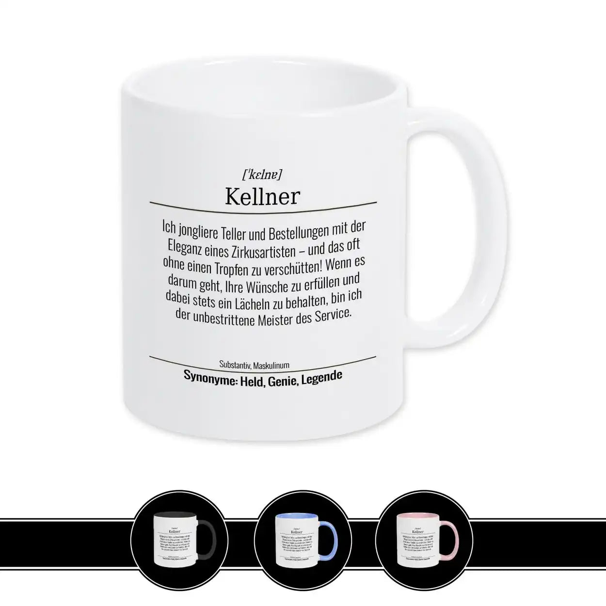 Tasse für Kellner Weiß Geschenkidee Weihnachten