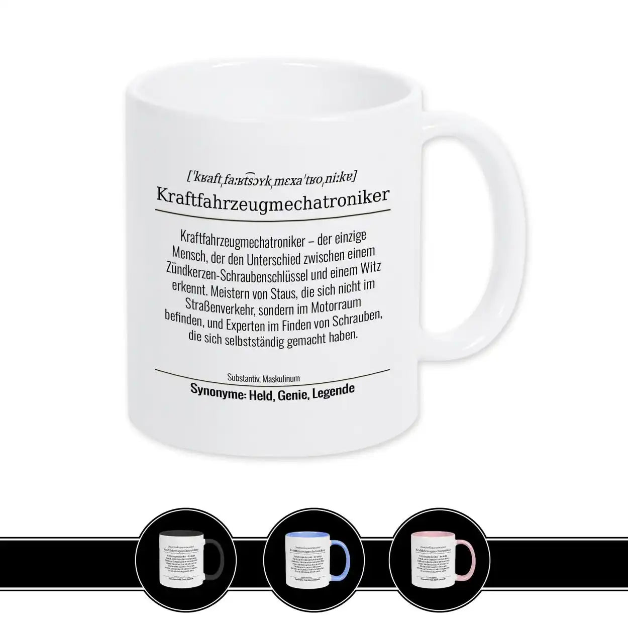 Tasse für Kraftfahrzeugmechatroniker Weiß Geschenkidee Weihnachten