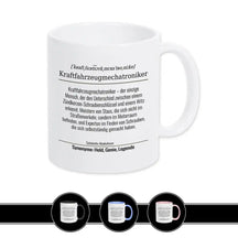 Tasse für Kraftfahrzeugmechatroniker Weiß Geschenkidee Weihnachten