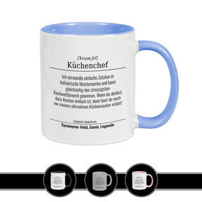 Tasse für Küchenchef Hellblau Geschenkidee Weihnachten