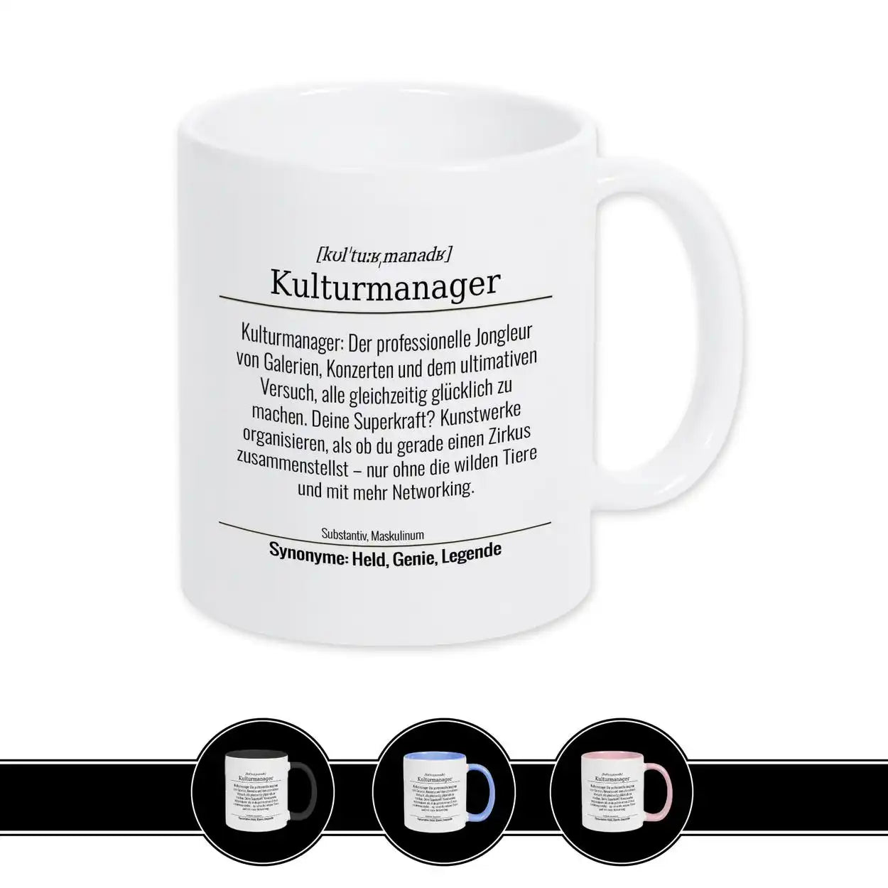 Tasse für Kulturmanager Weiß Geschenkidee Weihnachten