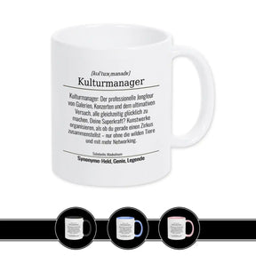 Tasse für Kulturmanager Weiß Geschenkidee Weihnachten