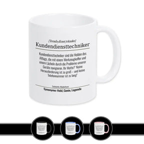 Tasse für Kundendiensttechniker Weiß Geschenkidee Weihnachten