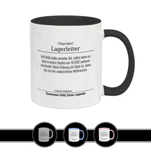 Tasse für Lagerleiter Schwarz Geschenkidee Weihnachten