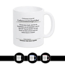 Tasse für Lebensmittelprüfer Weiß Geschenkidee Weihnachten