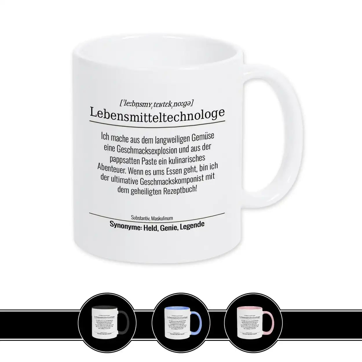 Tasse für Lebensmitteltechnologe Weiß Geschenkidee Weihnachten