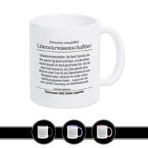 Tasse für Literaturwissenschaftler Weiß Geschenkidee Weihnachten