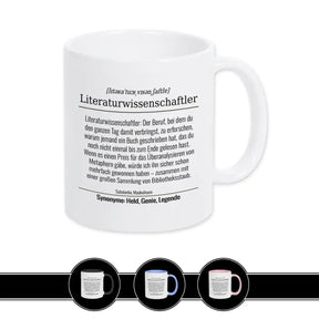 Tasse für Literaturwissenschaftler Weiß Geschenkidee Weihnachten