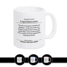 Tasse für Logistikberater Weiß Geschenkidee Weihnachten