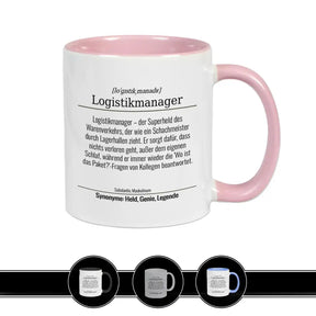 Tasse für Logistikmanager Altrosa Geschenkidee Weihnachten