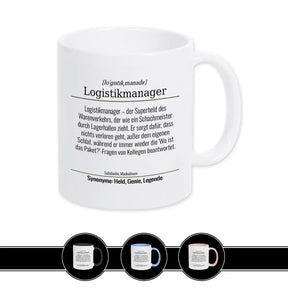 Tasse für Logistikmanager Weiß Geschenkidee Weihnachten