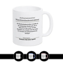 Tasse für Maschinenbaukonstrukteur Weiß Geschenkidee Weihnachten