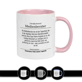 Tasse für Medienberater Altrosa Geschenkidee Weihnachten