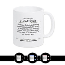 Tasse für Modedesigner Weiß Geschenkidee Weihnachten