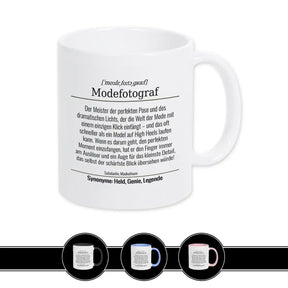 Tasse für Modefotograf Weiß Geschenkidee Weihnachten