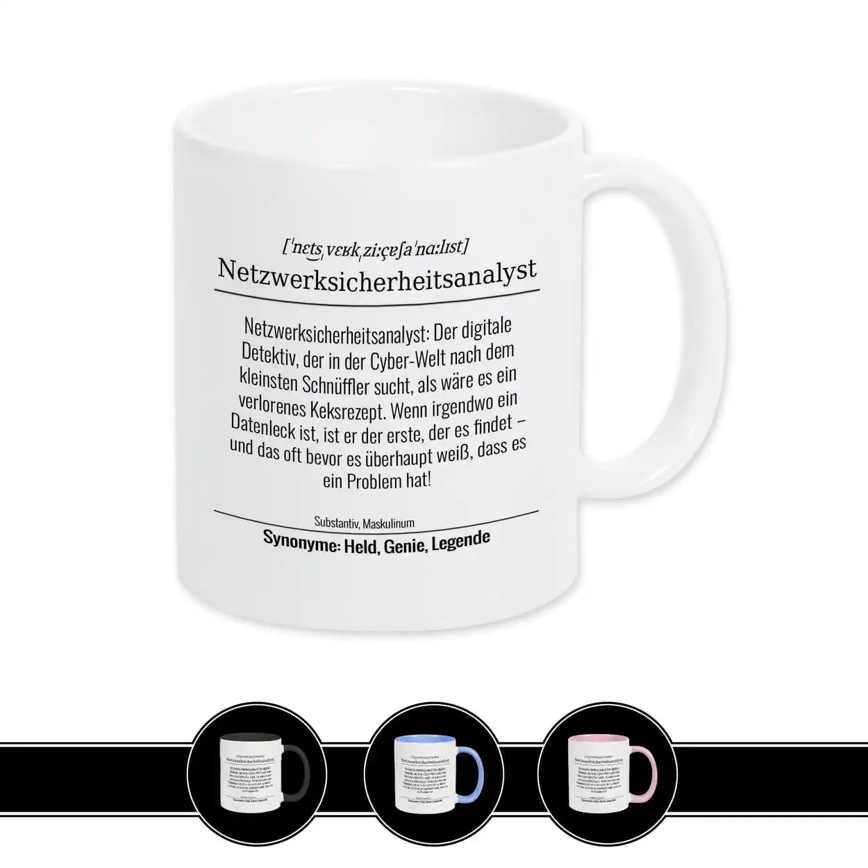 Tasse für Netzwerksicherheitsanalyst Weiß Geschenkidee Weihnachten