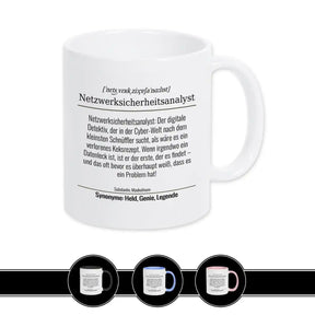 Tasse für Netzwerksicherheitsanalyst Weiß Geschenkidee Weihnachten