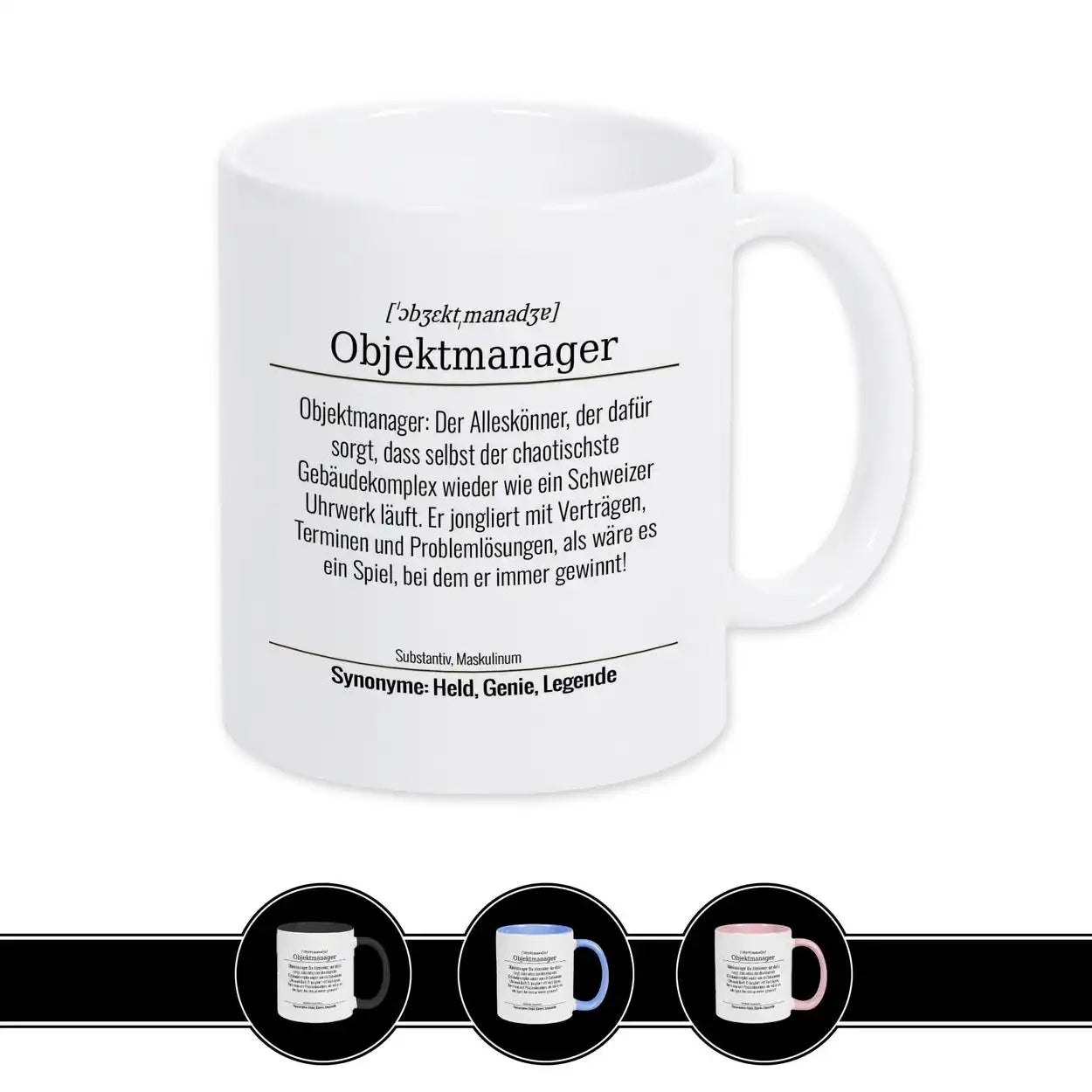 Tasse für Objektmanager Weiß Geschenkidee Weihnachten