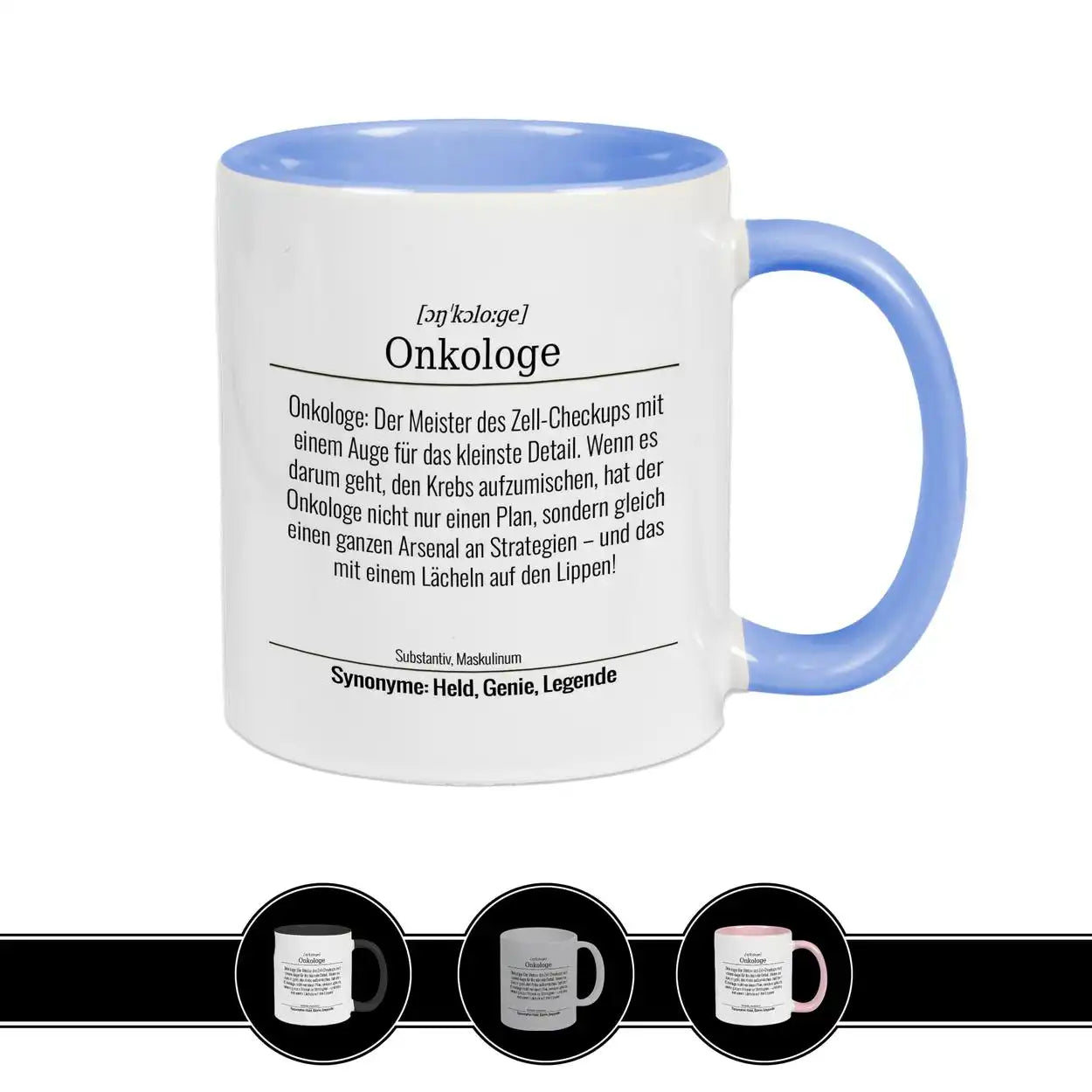 Tasse für Onkologe Hellblau Geschenkidee Weihnachten