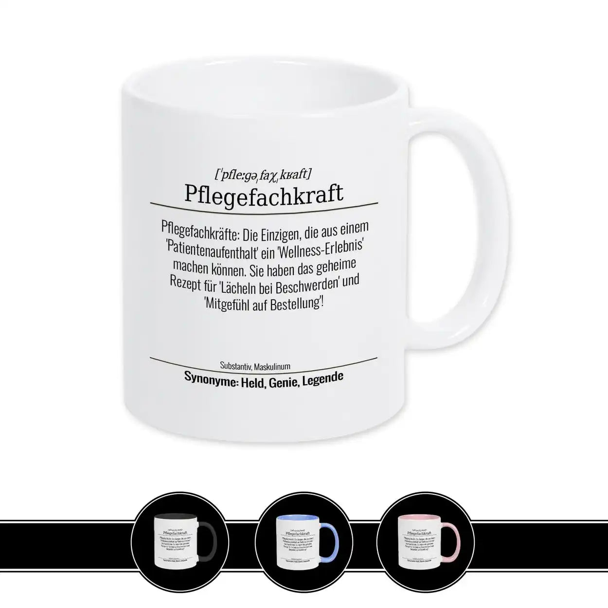 Tasse für Pflegefachkraft Weiß Geschenkidee Weihnachten