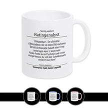 Tasse für Ratinganalyst Weiß Geschenkidee Weihnachten