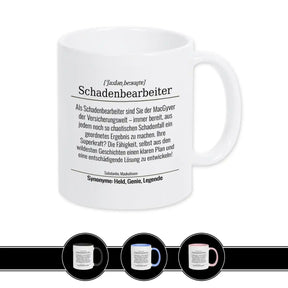 Tasse für Schadenbearbeiter Weiß Geschenkidee Weihnachten